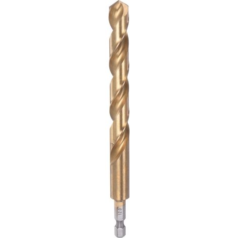 Broca hexagonal de 12 mm, broca helicoidal de acero de alta velocidad, apta para madera, acero inoxidable y metal. (1/3)