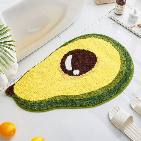 Fußmatte mit Avocado-Muster, rutschfest, Heimdekoration, Wohnzimmer, Schlafzimmer, Badezimmer, Teppich, maschinenwaschbar, für den Innenbereich, 50 x 80 cm