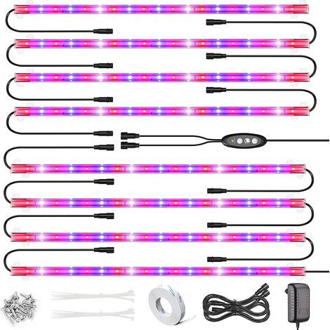 Lampe horticole LED avec minuterie 3H/6H/12H, intensité réglable sur 4 niveaux pour la croissance et la floraison des plantes d'intérieur (152 LED) (1/5)