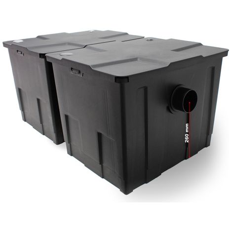 SunSun CBF-350B Filtre Biologique de Bassin ou d’étang 2 chambres - 830 x 515 x 395 mm - capacité max 60000 l / débit 8000 l/h - raccords Ø 20 mm, Ø 40 mm - Filtration eau à grand débit
