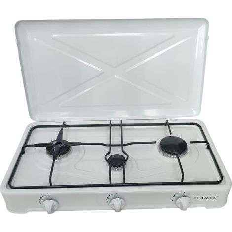 FORNELLO CUCININO A GAS 3 FUOCHI APPOGGIO CAMPEGGIO GAS GPL 60X34 LAREL
