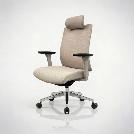 Fauteuil de bureau ergonomique pivotant beige clair: VECTOR