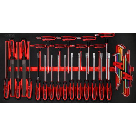 KS Tools Schraubendreher- / und Feilen-Satz in Schaumstoffeinlage, 42-tlg. (1/3)