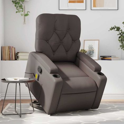 Fauteuil inclinable de massage-Chaise de relaxation-Fauteuil Relax Marron Similicuir 533245 (1/5)