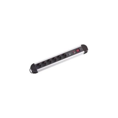 Regleta mcab 6 enchufes negro 3500 vatios aluminio