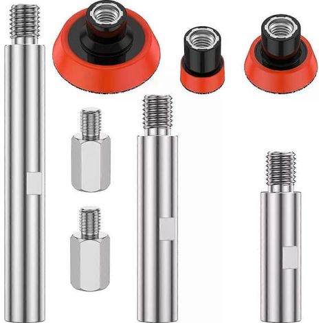 Ecleanfy - Kit de rallonge pour meuleuse d'angle M14 : tige de connexion filetage 5/8"-11 avec adaptateur et plateau de polissage. Accessoires pour polisseuse.