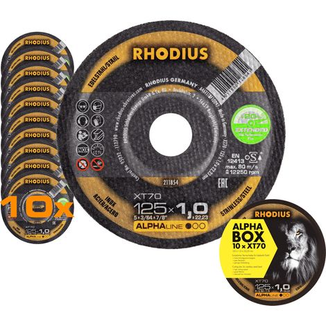 RHODIUS XT70, 10 Stück, 125 x 1,0 mm, Trennscheibe