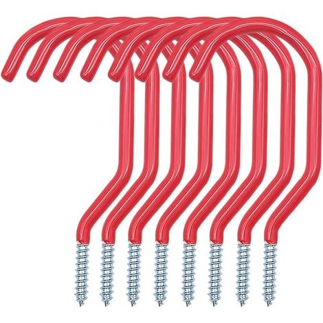 Lntyq Lot de 8 crochets de vélo pour garage, vis de fixation murale, crochet de plafond, crochet pour organiser les vélos, échelles, rallonges et outils électriques (1/5)
