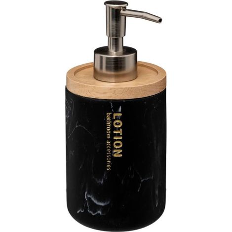 Distributeur de Savon en Bambou "Léa" 17cm Noir