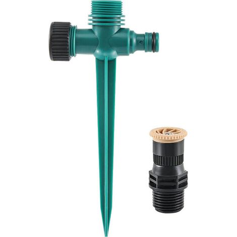 Irrigatore da giardino, 4 pezzi, automatico, girevole a 360°, per prato, con getto regolabile, ideale per giardino, prato, piante, ortaggi, fiori, cortile e giardino ornamentale (verde) (1/4)
