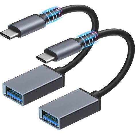 EASYCOMFORT Adaptateur USB C vers USB 3.0 - Pack de 2 Câbles OTG Type C pour MacBook Pro, Samsung Galaxy S20, S8, et Plus (1/5)