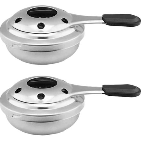 Mini quemador de alcohol, 2 piezas, Quemadores para fondue, Hornillo de alcohol, Hornillo de alcohol de acero inoxidable (1/5)