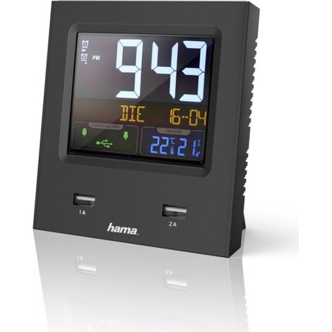 Hama Funkwecker Dual USB mit LED Farbdisplay & Snooze (1/3)