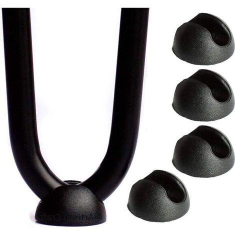 Set mit 4 Kunststoff-Haarnadelbeinschonern für Stühle oder Möbel – Schwarz