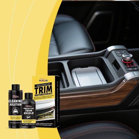Kit de nettoyage et d'entretien pour plastiques de voiture - Nettoyage intérieur, détachage, dépoussiérage, polissage et entretien - Produit nettoyant : 100 ml x 1, Produit d'entretien : 50 ml x 1 (1/5)