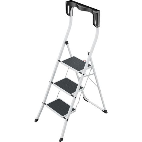 Hailo K75 ComfortLine, Stahl-Trittleiter, 3 Stufen (1/5)