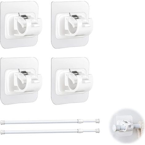 Jiajia AI, Lot de 4 supports de tringle à rideaux pour jardin, terrasse et extérieur (1/4)
