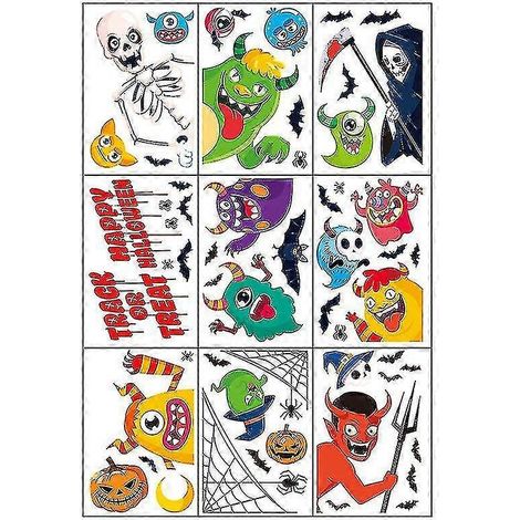 Pegatinas de Halloween para ventanas, pegatinas reutilizables para ventanas de Halloween, decoración espeluznante para ventanas. (1/5)