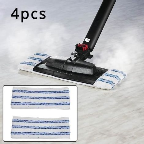 (Weiß) Ersatz-Mikrofaser-Wischmopppads für Polti Vaporetto und Vaporflexi Brush Eco Pro 3.0 Küchenbodenreiniger, 4 Stück (1/4)