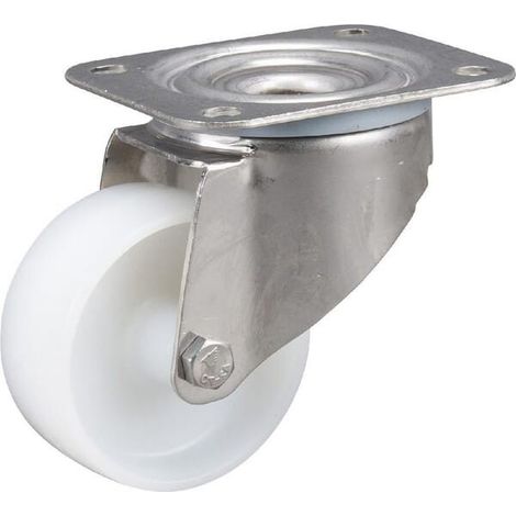 Roulettes pivotantes en acier inoxydable à bandage en matière synthétique TENTE 8470UOO080P62 (1/2)