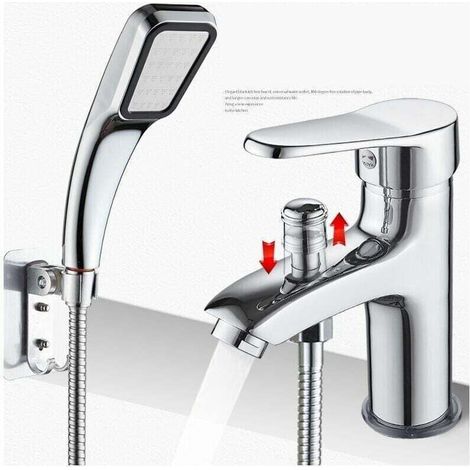 Miscelatore per doccia, rubinetto per doccia monoforo, rubinetto in lega a doppio uso per acqua calda e fredda, rubinetto per lavabo caldo e freddo con doccia, valvola miscelatrice monoforo a (1/3)