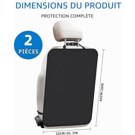 Goxiry Lot de 2 protections de dossier de siège auto pour enfants, protection de dossier, protection de siège auto imperméable en Oxford contre la saleté et les rayures, universelle pour (1/3)