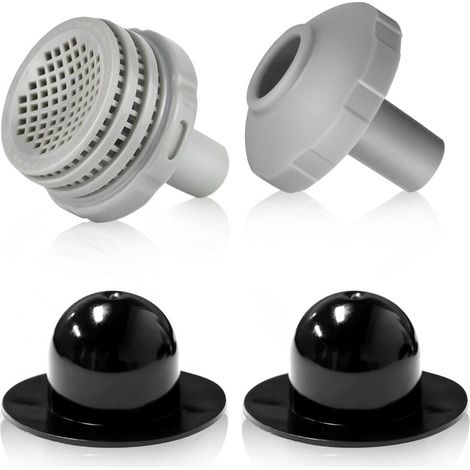 Conexión piscina Ø 32 mm, Kit conexión piscina Ø 32 mm, Conexión filtro piscina, Boquilla retorno piscina elevada, Rosca hembra con tornillos (filtros + boquilla + tapones) (1/3)