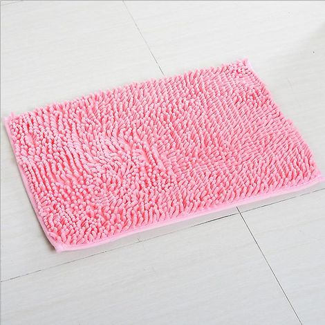 Rutschfeste Badematte aus Chenille-Mikrofaser – Weich und saugfähig – Maschinenwaschbar – Rosa – 40 x 60 cm (1/5)