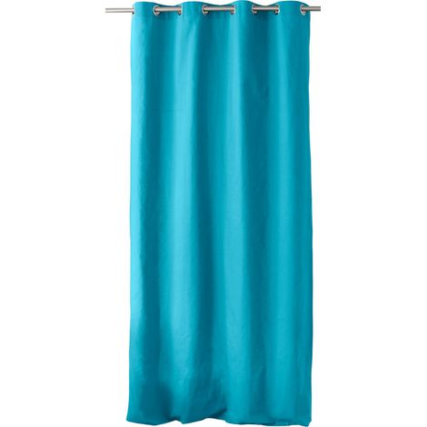 Rideau à oeillets 135 X 240 cm LOLA 100% coton coloris TURQUOISE