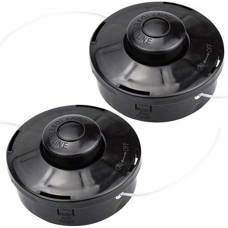Set di 2 testine universali in nylon per decespugliatore, bobine di ricambio per decespugliatori, testine di taglio M10 x 1.25 per decespugliatori a benzina e a gasolio --Crezuo