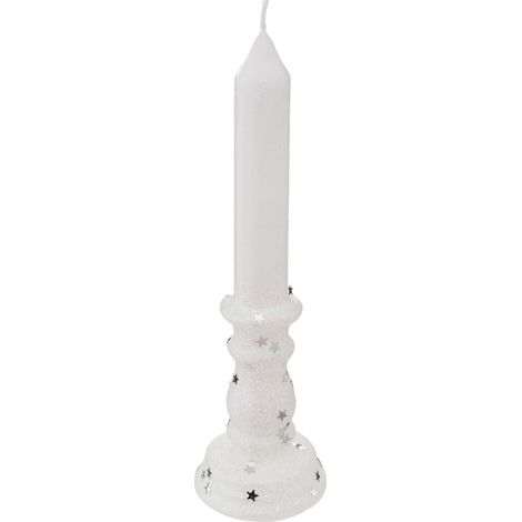 Bougie Chandelier Blanc pailleté H 20 cm 98G - Feeric Christmas (1/2)