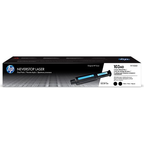 Toner HP 103AD Neverstop (W1103AD) Noir (Kit de recharge de toner) Pack de 2
