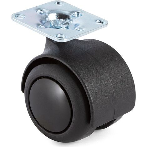 Q&ampQ rueda giratoria onixa aro de goma ø50 negra plástico , La rueda giratoria Onixa aro goma de Q&ampQ es ideal para muebles, con un diámetro de 50mm, acabado e (1/3)