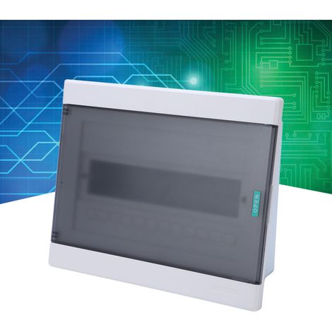 Boîtier électrique encastré 12 circuits série LRP1K avec couvercle transparent et rail DIN (1/5)