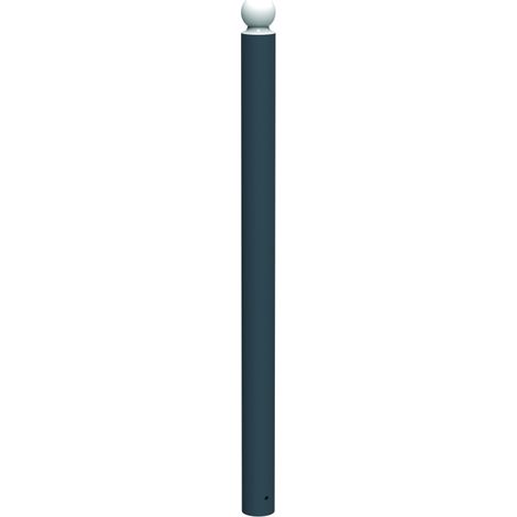 Potelet à sceller Opus - acier - tête boule blanche - tube Ø 90 - anthracite mat - RAL 7016