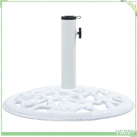 Socle de parasol - FAFEICY - 47860 - Blanc mat - Fonte 12 kg - Diam. 48 x 33 cm (1/5)