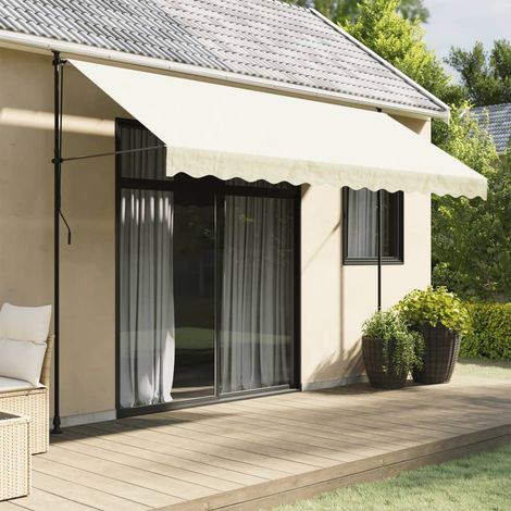 vidaXL Auvent rétractable crème 350x150 m tissu et acier