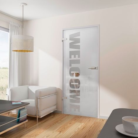 Tür Drehtür mit Beschlag Glas ESG Glastür Wohnungstür 834 x 1972 DIN links DIN rechts - Tür + Beschlag DB03
