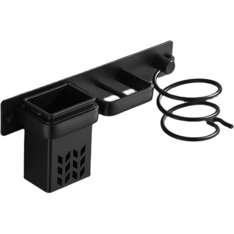 MINE Support De SèChe-Cheveux,Porte SèChe-Cheveux Mural,Support Pour Outils De Salle De Bain Multifonctionnel Avec Range-CâBles Pour Le Lisseur, Les Brosses à Cheveux Et Plus (1/5)