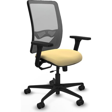 Silla de oficina piqueras y crespo Zulema crema cuero sintético malla (1/2)