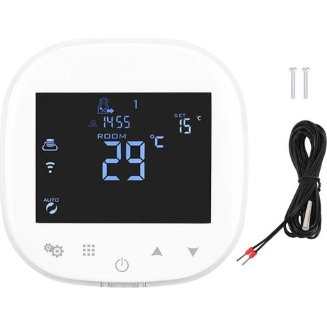 Thermostat WiFi Numérique, Contrôle Programmable Blanc pour Maison ou Bureau, Prêt à emploi (1/5)