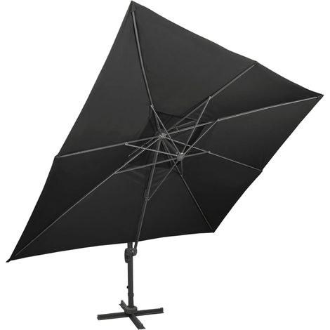 Maison Exclusive - Ampelschirm mit Doppeldach Schwarz 400 x 300 c