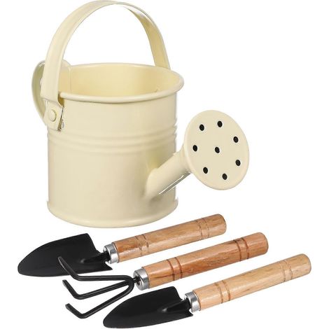 Arrosoir en métal, petit pot d'arrosage compatible avec une utilisation au jardin, 1 ensemble avec outils de jardinage (1/5)