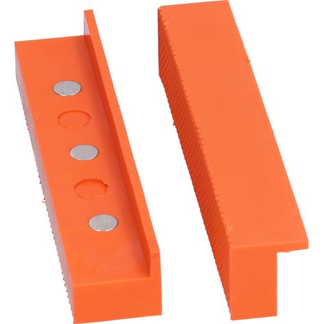 Lot de 2 protège-mâchoires en ABS à rainures multiples en V, pour étau magnétique d'établi, 15 cm (6 pouces). (1/5)