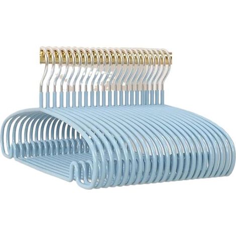 Grucce appendiabiti confezione da 10 Grucce antiscivolo che non lasciano segni sulle spalle Ganci，giacche e pantaloni (blu)，confezione da 10，blu (1/5)