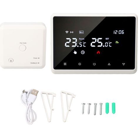 Intelligenter, weißer Wandthermostat, 0,5 °C Genauigkeit, Sprachsteuerung, Timer, für Haushaltsgeräte, 230 V (1/5)