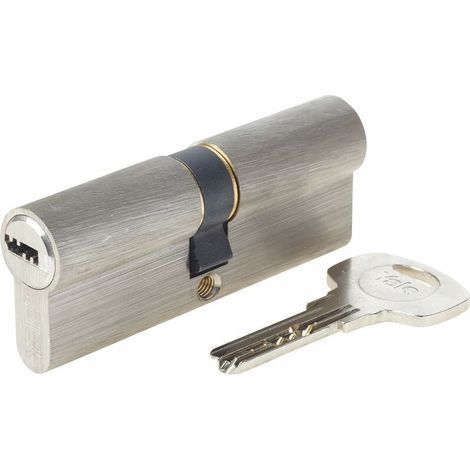 Cylindre de Serrure Débrayable 30x40 mm, 6 Goupilles - Porte Extérieure, Porte Intérieure, Porte d'Entrée - YC1000+ - 4 Clés réversibles, Nickelé (1/5)