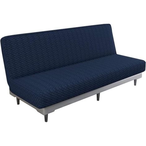Housse Canape Lit, 3 Places Couverture Housse De Canapé Clic Clac Couvert Canapé Protecteur Sans Bras (Bleu Marine)[x22450] (1/4)
