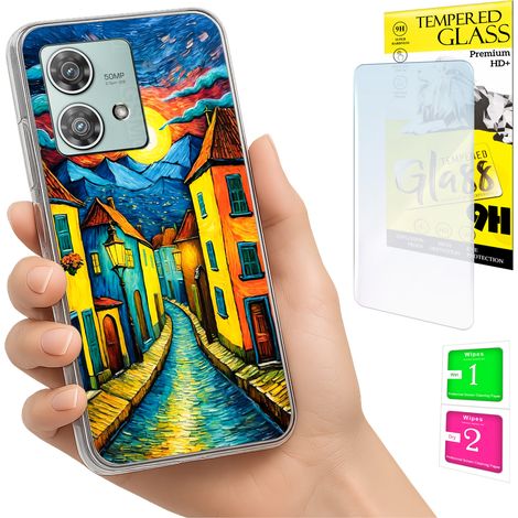 Coque pour Motorola Edge 40 Neo avec motif photo au dos et verre trempé 9H (1/5)