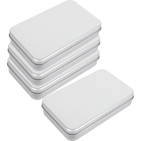 Lot De 4 Boîtes De Rangement En Fer Pour Cartes De Jeu 5.94X3.74X1.18In Avec Couvercle À Charnières Anti-Poussière Et Humidité Pour Cartes Et Cadeaux (1/5)
